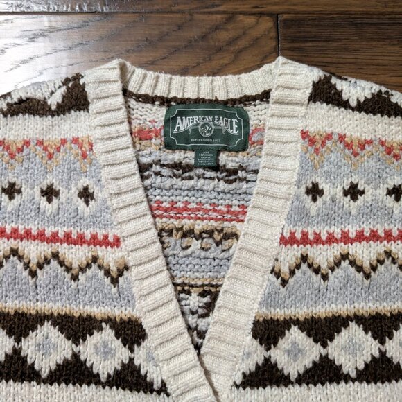 American Eagle Fair Isle knit cardigan sweater size XXS - Picture 3 of 16